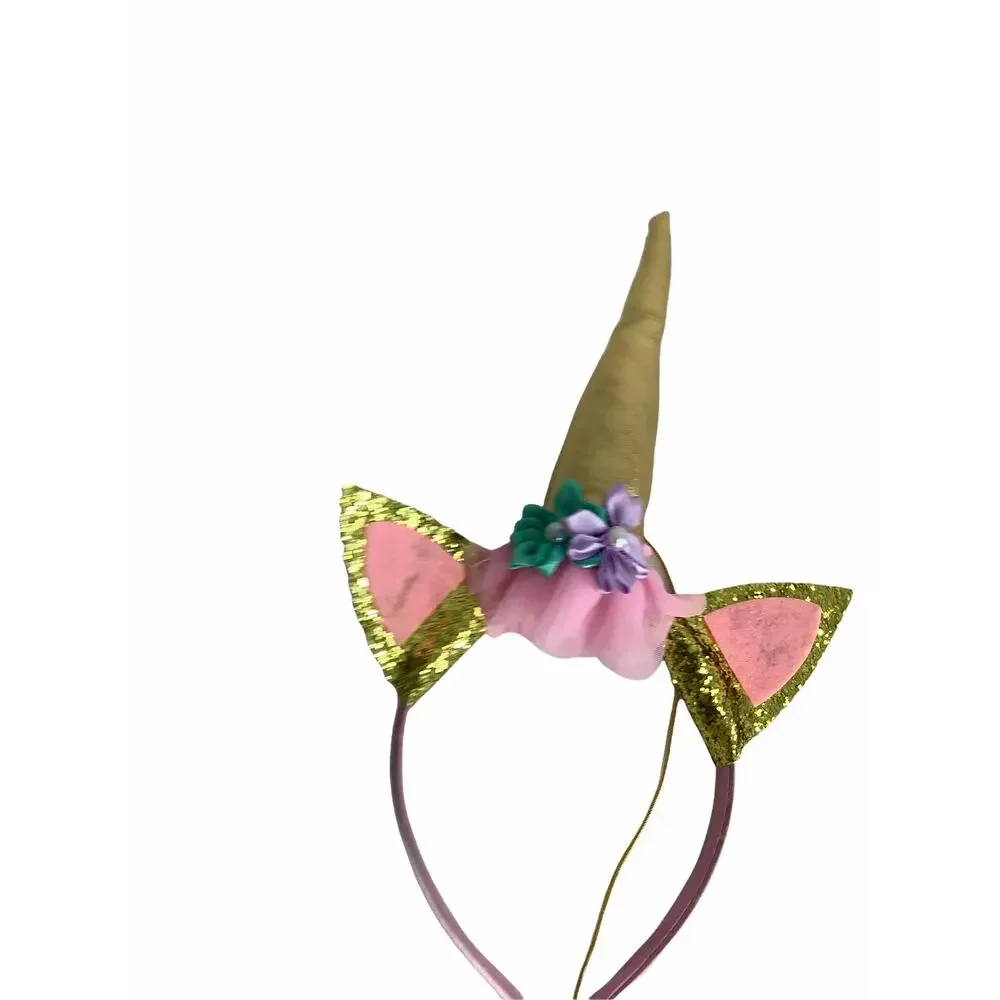 Lot of 3 Pink, Blue & Gold unicorn Headbands